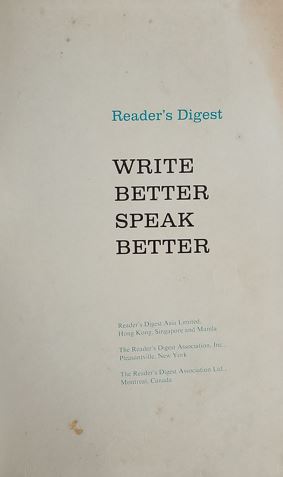 Writer Better Speak Better