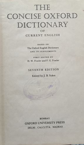 The Consice Oxford Dictionary