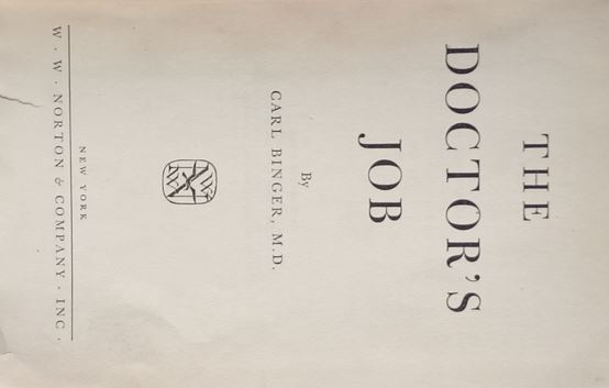 The Doctor's Job Carl Binger