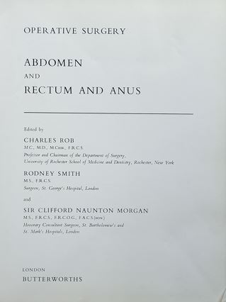Operative Surgery Abdome And Rectum And Anus