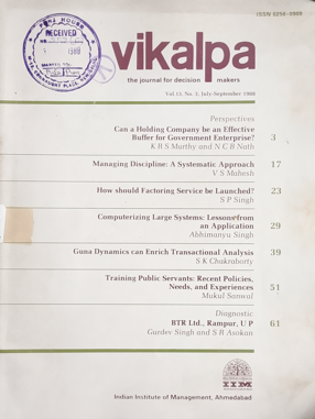 Vikalpa The Journal For Decision Makers